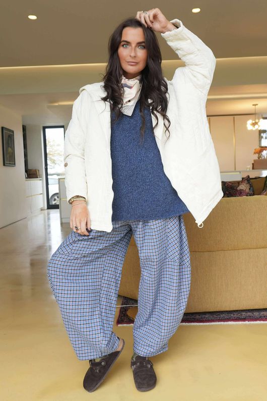 Big Softie Funnel Grunge Knit Denim